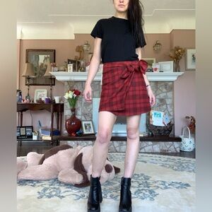 Wilfred Dorine Tartan Wool and Cashmere Skirt